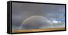 View of a double rainbow over steppe grassland, Mongolia, 2018-Ben Cranke-Framed Stretched Canvas