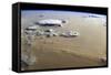 View of a Dust Storm That Stretches across the Sand Seas of the Sahara Desert-null-Framed Stretched Canvas