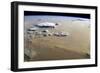 View of a Dust Storm That Stretches across the Sand Seas of the Sahara Desert-null-Framed Photographic Print