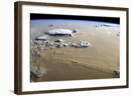 View of a Dust Storm That Stretches across the Sand Seas of the Sahara Desert-null-Framed Photographic Print