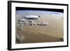 View of a Dust Storm That Stretches across the Sand Seas of the Sahara Desert-null-Framed Photographic Print