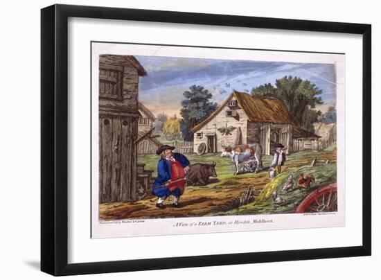 View of a Farmyard in Hendon, in the London Borough of Barnet, C1795-null-Framed Giclee Print