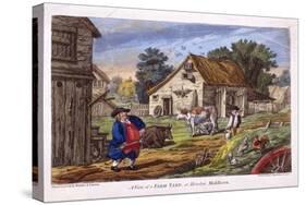 View of a Farmyard in Hendon, in the London Borough of Barnet, C1795-null-Stretched Canvas