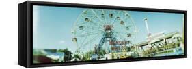 View of a Ferris Wheel, Wonder Wheel, Coney Island, Brooklyn, New York City, New York State, USA-null-Framed Stretched Canvas