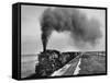 View of a Freight Train Crossing an Open Prairie-Thomas D^ Mcavoy-Framed Stretched Canvas