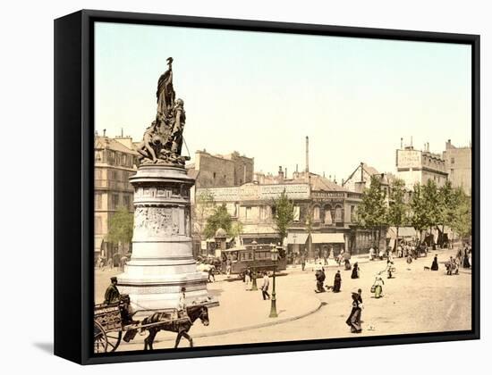 View of a French City-null-Framed Stretched Canvas