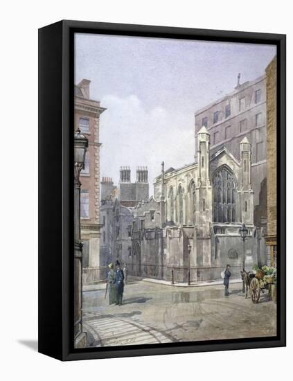 View of a French Protestant church on St Martin's le Grand, City of London, 1885-John Crowther-Framed Stretched Canvas