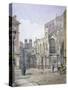 View of a French Protestant church on St Martin's le Grand, City of London, 1885-John Crowther-Stretched Canvas