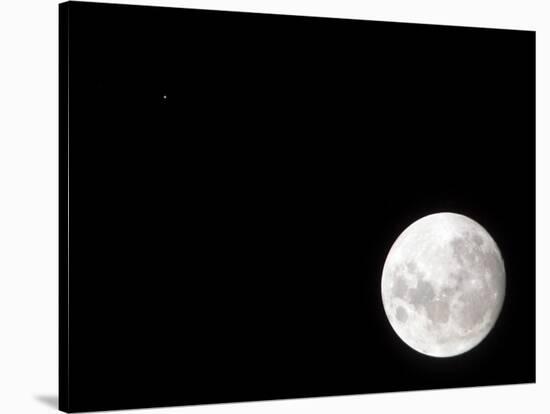 View of a Full Moon, Also Shows Mars, Which Appears as a Small Dot-Stocktrek Images-Stretched Canvas