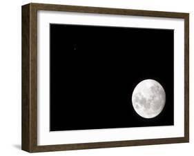 View of a Full Moon, Also Shows Mars, Which Appears as a Small Dot-Stocktrek Images-Framed Premium Photographic Print