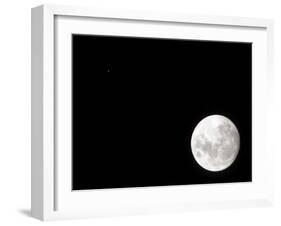 View of a Full Moon, Also Shows Mars, Which Appears as a Small Dot-Stocktrek Images-Framed Premium Photographic Print