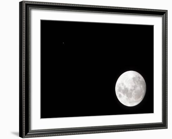 View of a Full Moon, Also Shows Mars, Which Appears as a Small Dot-Stocktrek Images-Framed Photographic Print