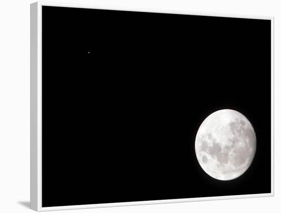 View of a Full Moon, Also Shows Mars, Which Appears as a Small Dot-Stocktrek Images-Framed Photographic Print