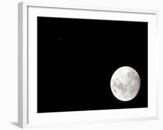 View of a Full Moon, Also Shows Mars, Which Appears as a Small Dot-Stocktrek Images-Framed Photographic Print