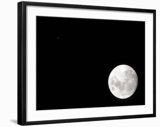 View of a Full Moon, Also Shows Mars, Which Appears as a Small Dot-Stocktrek Images-Framed Photographic Print