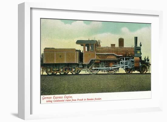 View of a German Express Engine Going from France to Russia-Lantern Press-Framed Art Print