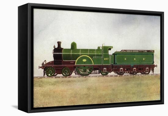 View of a Great Northern Railway Express Passenger Engine-Lantern Press-Framed Stretched Canvas