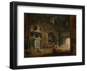 View of a Hall of the Museum of French Monuments, after 1798-Hubert Robert-Framed Giclee Print