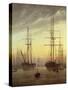 View of a Harbour, 1815-16-Caspar David Friedrich-Stretched Canvas