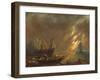 View of a Harbour at Sunset (Oil on Panel)-Lieve Verschuier-Framed Giclee Print