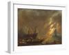 View of a Harbour at Sunset (Oil on Panel)-Lieve Verschuier-Framed Giclee Print