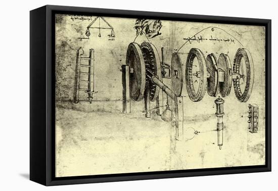 View of a Hoist-Leonardo da Vinci-Framed Stretched Canvas