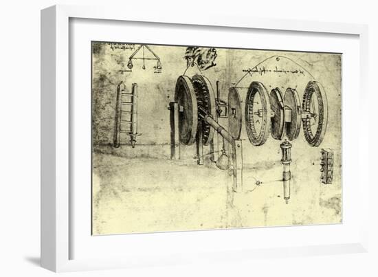 View of a Hoist-Leonardo da Vinci-Framed Giclee Print