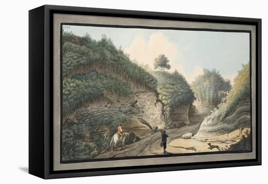 View of a Hollow Road Leading from the Grotto of Pausilipo to Pianura-Pietro Fabris-Framed Stretched Canvas