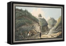 View of a Hollow Road Leading from the Grotto of Pausilipo to Pianura-Pietro Fabris-Framed Stretched Canvas