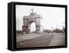 View of a Horsedrawn Carriage at an Entrance to Prospect Park, Brooklyn, 1903-Byron Company-Framed Stretched Canvas