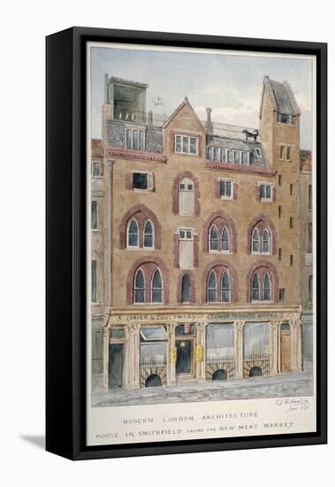 View of a House in West Smithfield Facing the Meat Market, City of London, 1871-Charles James Richardson-Framed Stretched Canvas