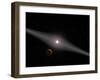 View of a Hypothetical Terrestrial Planet and Moon Orbiting the Red Dwarf Star Au Microscopii-Stocktrek Images-Framed Photographic Print