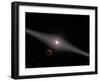 View of a Hypothetical Terrestrial Planet and Moon Orbiting the Red Dwarf Star Au Microscopii-Stocktrek Images-Framed Photographic Print