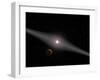 View of a Hypothetical Terrestrial Planet and Moon Orbiting the Red Dwarf Star Au Microscopii-Stocktrek Images-Framed Photographic Print