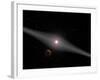 View of a Hypothetical Terrestrial Planet and Moon Orbiting the Red Dwarf Star Au Microscopii-Stocktrek Images-Framed Photographic Print