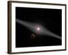 View of a Hypothetical Terrestrial Planet and Moon Orbiting the Red Dwarf Star Au Microscopii-Stocktrek Images-Framed Photographic Print