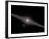 View of a Hypothetical Terrestrial Planet and Moon Orbiting the Red Dwarf Star Au Microscopii-Stocktrek Images-Framed Photographic Print