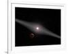 View of a Hypothetical Terrestrial Planet and Moon Orbiting the Red Dwarf Star Au Microscopii-Stocktrek Images-Framed Photographic Print