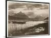 View of a Lake and a Boat During the Construction of the Panama Canal, 1912 or 1913-Byron Company-Stretched Canvas