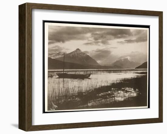 View of a Lake and a Boat During the Construction of the Panama Canal, 1912 or 1913-Byron Company-Framed Giclee Print