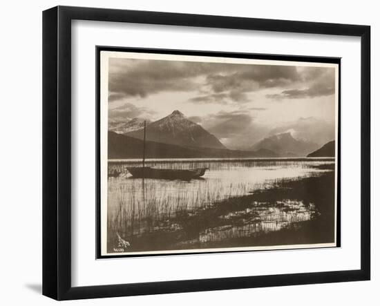 View of a Lake and a Boat During the Construction of the Panama Canal, 1912 or 1913-Byron Company-Framed Giclee Print