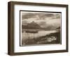 View of a Lake and a Boat During the Construction of the Panama Canal, 1912 or 1913-Byron Company-Framed Giclee Print