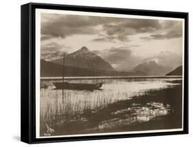 View of a Lake and a Boat During the Construction of the Panama Canal, 1912 or 1913-Byron Company-Framed Stretched Canvas