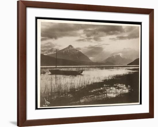 View of a Lake and a Boat During the Construction of the Panama Canal, 1912 or 1913-Byron Company-Framed Giclee Print