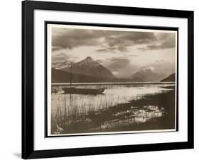 View of a Lake and a Boat During the Construction of the Panama Canal, 1912 or 1913-Byron Company-Framed Giclee Print