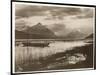 View of a Lake and a Boat During the Construction of the Panama Canal, 1912 or 1913-Byron Company-Mounted Giclee Print