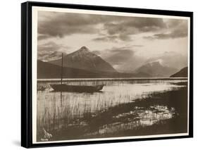 View of a Lake and a Boat During the Construction of the Panama Canal, 1912 or 1913-Byron Company-Framed Stretched Canvas