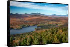 View of a lake from Goodnow Mountain, Adirondack Mountains State Park, New York State, USA-null-Framed Stretched Canvas