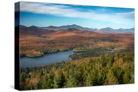 View of a lake from Goodnow Mountain, Adirondack Mountains State Park, New York State, USA-null-Stretched Canvas