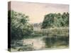 View of a Lake with Trees, 1857-John William Inchbold-Stretched Canvas